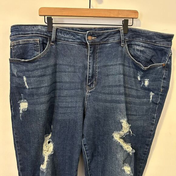 Judy Blue Jeans Redlands High Rise Distressed Size 24W plus boho festival - Picture 4 of 13